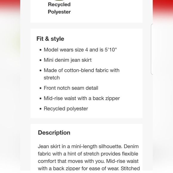 Womens Light Wash Denim Stretch Mini Skirt W/Front Notch & Seam NWT Plus Sz. 16 - Picture 10 of 14